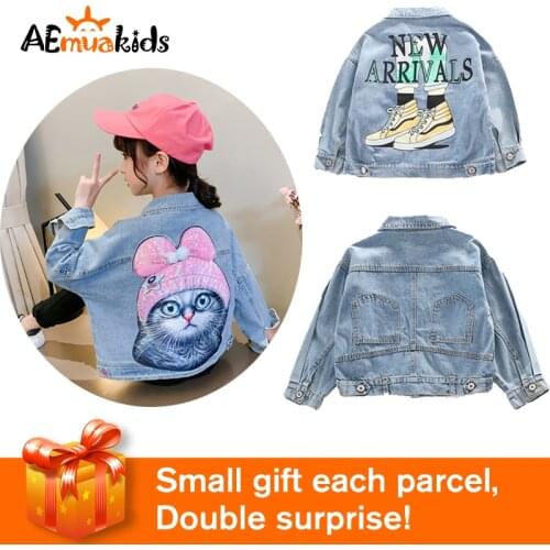2021 New Kids Fashion Denim Jackets For Girls Coats Spring Autumn Fashion Children Kids Outwear Jeans Jackets Coat