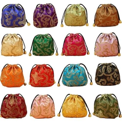 24pcs Silk Brocade Jewelry Pouch Bag, Drawstring Coin Purse,Gift Bag Value Set