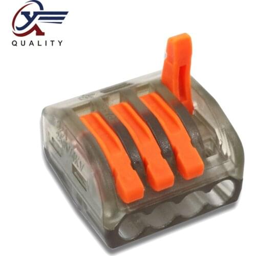 30/50/100 PCS/lot PCT-214 black 222-214 mini fast wire Connectors Universal Compact Wiring Connector push-in Terminal Block