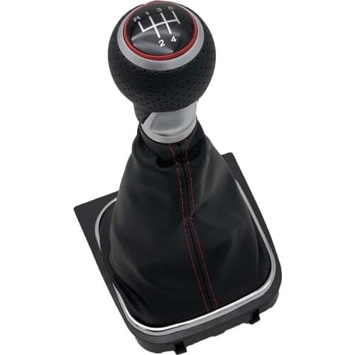 5/6 Speed Leather Gear Shift Knob Stick Pens Dust Cover For VW Golf MK5 MK6 5 6 Rabbit Jetta MK6 GTD GTI 2005-2014 Car Styling