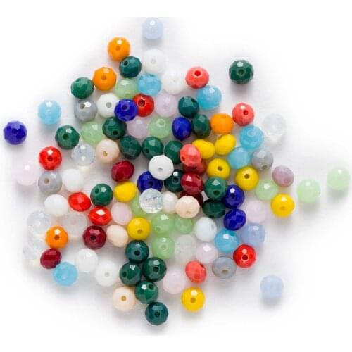 50pcs Imitation jade Cut Faceted Crystal Glass loose spacer Beads Jewelry Making DIY Handmade Headwear Bracelet Wholesale 4-8mm