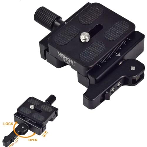 Aluminum CNC 1/4'' & 3/8'' Screw Camera Quick Release Plate + Clamp Adapter Mount for DSLR Tripod Monopod Ball Head Arca Swiss