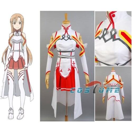 Anime Sword Art Online Asuna Yuuki Cosplay Costume Dress for Woman