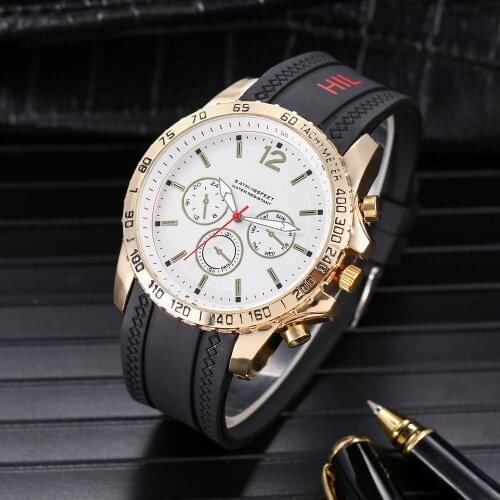 Famous Popular Brand Watches for Men Luxury Big Dial Male Watch Silicone Band Quartz Wristwatches Sports Clock Relogio Masculino