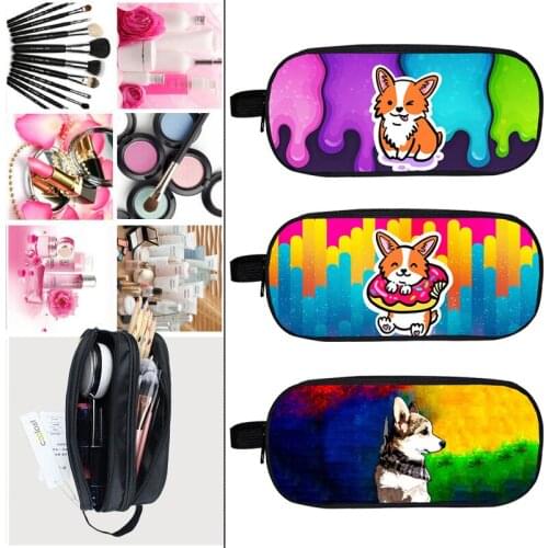 3D Print Welsh Corgi Pembroke Pencil case Pet Dog Korgi Harajuku Cosmetic Bag Cartoon School Supplies Stationery cosmetic bags