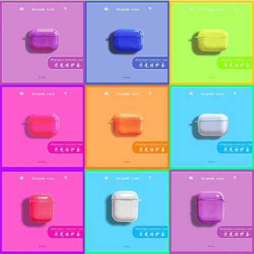 Fluorescent Color For Apple Airpods Case Solid color Bluetooth Earphone Protective Cover For Air Pods Pro 3 2 Headphone Case Box