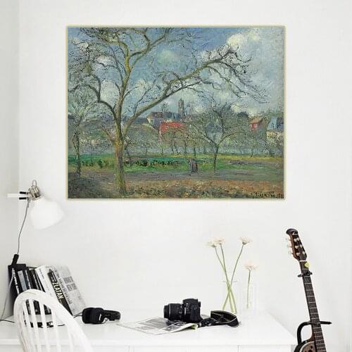 Citon Camille Pissarro《Orchard Of Saint Ouen Laumone In Winter Pontoise》Canvas Oil Painting Picture Wall Decor Home Decoration