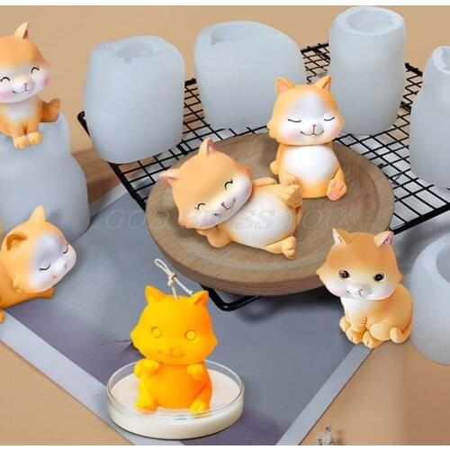Resin Crystal Epoxy Mold 3D Cat Cake Chocolate Silicone Mould DIY Crafts Aromatherapy Candle Handmade Soap Making Tool Drop Ship
