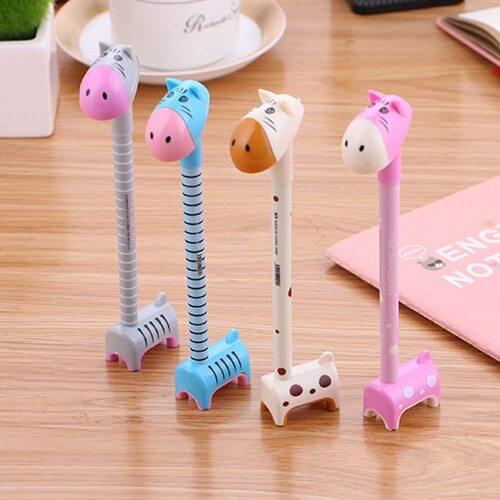 1pc New Lovely Donkey Gel Pen Korean Cute Cartoon Creative Students Black Neutral Pen Office Signature Pen Stationery for Office