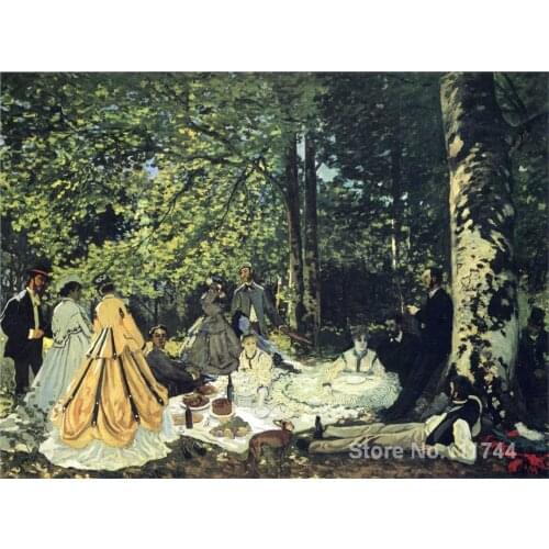 Impressionist art for sale Lunch on the Grass Claude Monet Pierre Auguste Renoir painting Handmade High quality