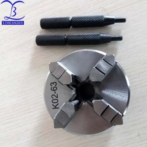 K02-63 K02 63mm 4 Jaw Mini Lathe Collet Chuck Manual Self-Centering Lathe Chuck M14 For CNC Buddha Beads Machine
