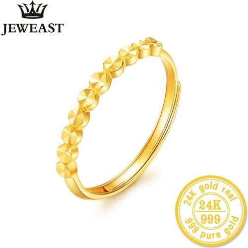 HMSS 24K Gold rings real solid drill a small tail ring to girlfriend real good nice trendy hot sale new 2020 au999 fine jewelry