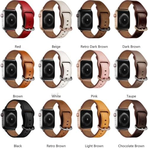 Leather strap For Apple watch band 44mm 40mm 42mm 38mm 44 mm Smartwatch Accessories bracelet iWatch 3 4 5 6 se
