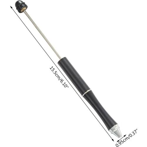 YYDS Metal Beadable Pen Creative DIY Beads Ballpoint Pen with Shaft Black Ink Stationery School Office Supplies