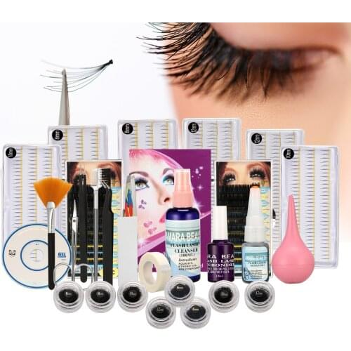 Baisidai False Eye Lash Eyelash Extension Full Make-up Kit Set With Case & Safe Key US dropshipping