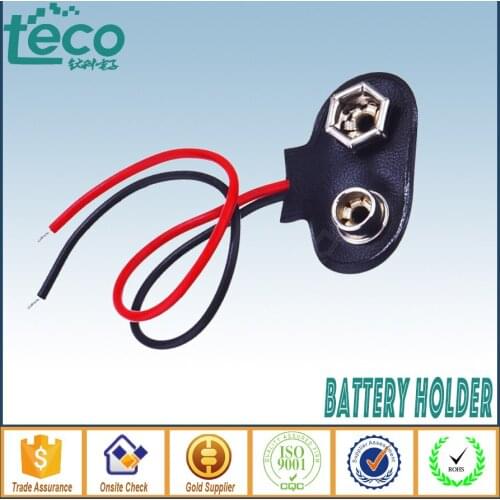 100pcs/lot New 9v Battery Snap Connector Clip Lead Wires Holder TBH-S2