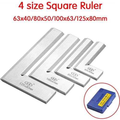 Machinist Precision Knife Edge Square Ruler 90 Degree Right Angle Ruler Engineer Measuring Tool 63x40/80x50/100x63/125x80mm