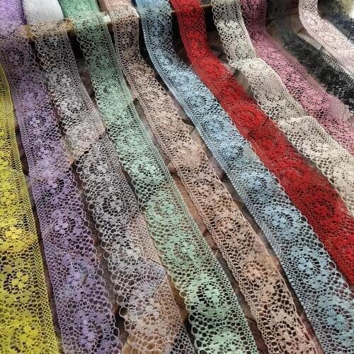 Wholesale Beautiful 10 Yards 14 Color Embroidery Lace Ribbon 40 MM Width For Sewing Decoration DIY jewelry Clothing Accessories