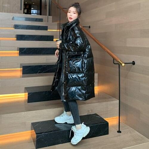 Parkas Black Puffer Jacket Warm Jackets for Women 2021 Winter Coat Women Female Midi Long Clothes Chaquetas Para Mujer HLY124