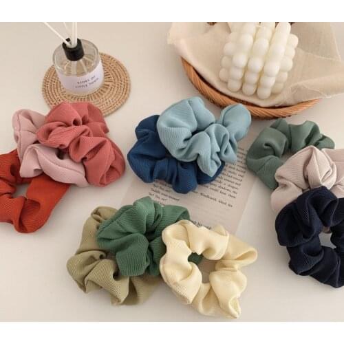 3Pcs/Set Women Girls Scrunchies Solid color Elastic Handmade Soft Multicolor Hair Band Ponytail Holder Headband Hair Accessories