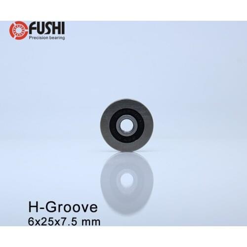 H Groove Bearing ( 2PCS ) 6*25*7.5 mm Steel Bearing Rollers H4/2 Slide Guide Door Window Silent Bearings U Wheel Pulley