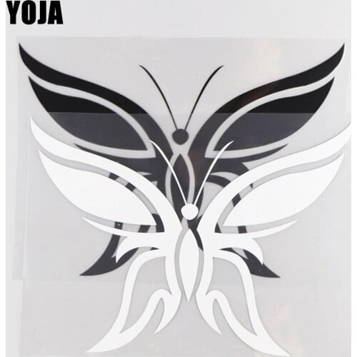 YOJA 24×17.3CM Butterfly Cartoon Fashion Decal Vinyl Car Stickers Pattern Black/Silver 19C-0066