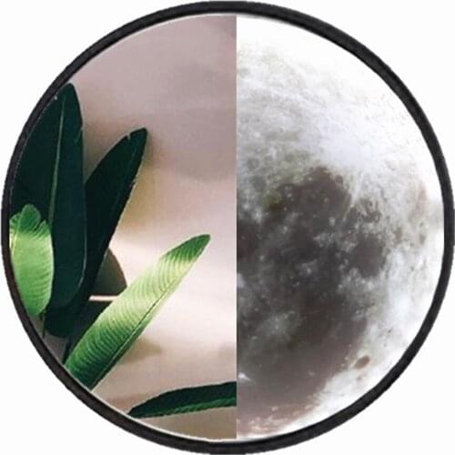 1pc Bathroom Mirror LED Resealable Wall Mounted Makeup Mirror Shaving Mirror Moon Shaped Light for Home Decorative Supplies