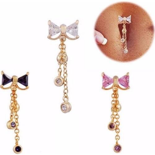 1Pc Delicate AA Zircon Belly Button Rings Navel Piercing Ombligo Body Jewelry Pircing Umbigo Percing Body Jewelry Pirsing 14G