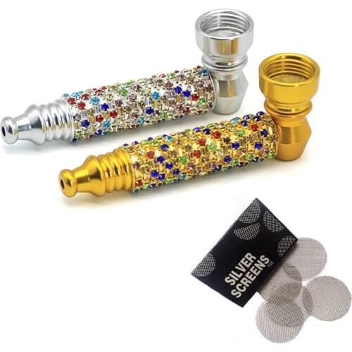 1 Pcs Multicolor Colorful Smok Metal Small Pipes Portable Smoking Pipe Tobacco Pipe Narguile Grinder Smoke Cigarette Holder