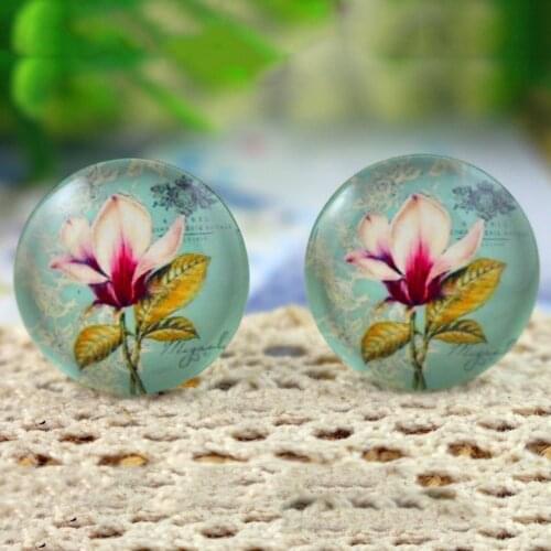 10pcs 20mm flower fashion Handmade Photo Glass Cabochons