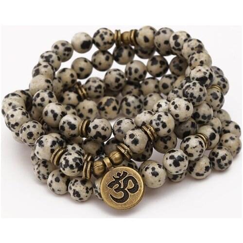 108 beads 8mm elastic adjustable Lotus life tree Buddha OM eye Chakra Reiki agate Onyx Yoga Bracelet necklace yhj23
