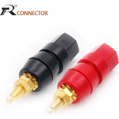 1pair(black+red) Terminals Red Black Connector Amplifier Terminal Binding Post Banana Speaker Plug Jack