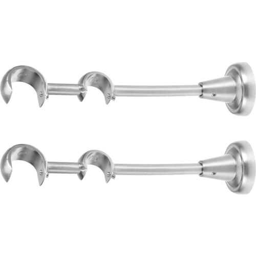 2 PCS 20mm/25mm Double Curtain Rod Curtain Pole Holder Curtain Drapery Rod Brackets