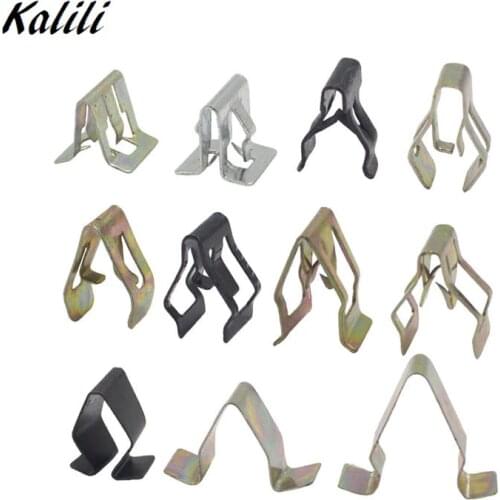 20Pcs Car DVD CD Player Console Trim Panel Universal Fastener Control Panel Dashboard U Type Metal Clip