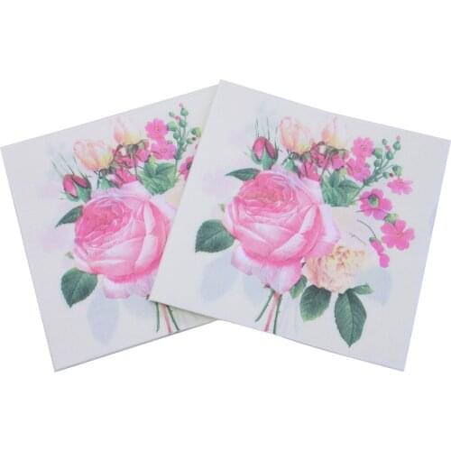 33*33cm 20pcs/lot Flowers Colored Printed Paper Napkins Birthday Party Decor Western Restaurant Paper Napkin Decoration