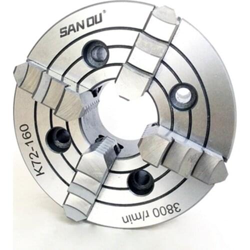 4 Jaw 160mm 6" Lathe Chuck Independent & Reversible Jaw SANOU K72-160 for CNC Drilling Milling woodworking