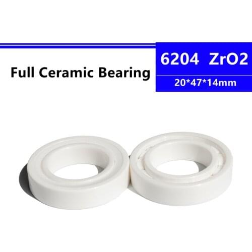 4pcs/10pcs 6204 20*47*14mm Zirconia Full ZrO2 Ceramic Deep Groove Ball Bearing Nonmagnetic 20x47x14mm