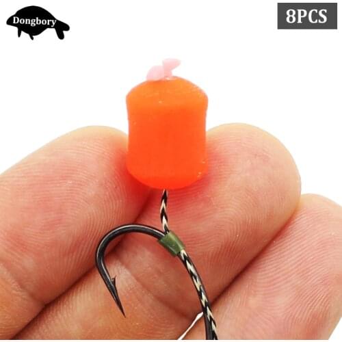 8PCS Carp Fishing Boilie Crucian Bait Lure Silicone Slow Sinking Dumbell Boilie for Artificial Carp Bait with Cream Fruits Taste