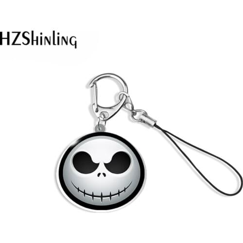 The Nightmare before Christmas Jack Sally Keyring Acrylic Keychain Mobile Phone Straps Resin Epoxy Accessories