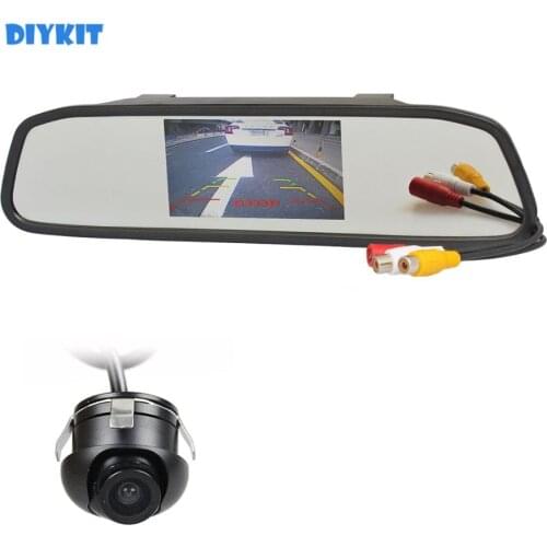 DIYKIT 4.3" Car LCD Rear View Rearview Mirror Car Monitor + 360 Rear / Front / Side View Car Camera Cam