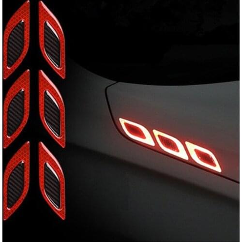 6Pcs/Set Carbon fiber Car Reflective Strips Sticker For Suzuki Grand Vitara 2016 Sx4 swift jimny Hyundai Solaris Verna Tucson