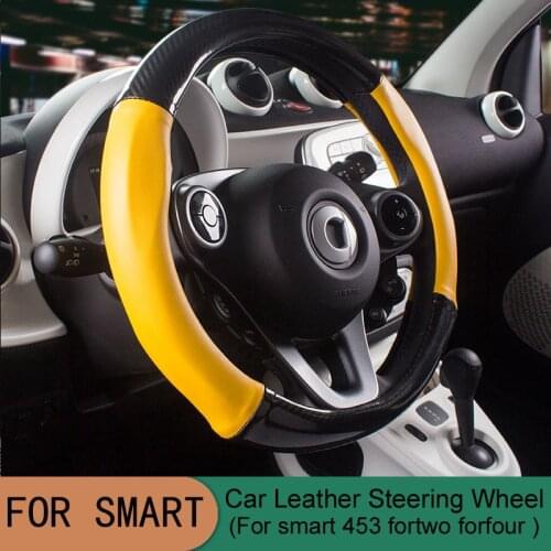 Automotive interior Diameter 38CM car Leather Steering Wheel Covers for smart 453 fortwo forfour styling accessories decoration
