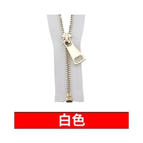 Free shipping 3pcs/lot 5# 70cm white zipper Metal zipper light gold teeth open-end clothing coat jacket down zipper