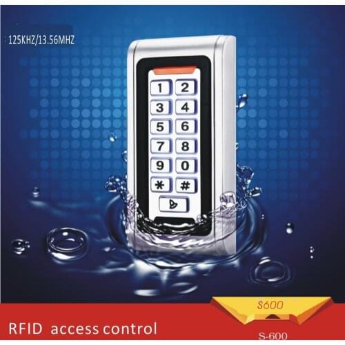Free shipping metal shell &Waterproof access control machine125KHZ RFID+password keyboard for Wg26 reader +10pcs crystal tags