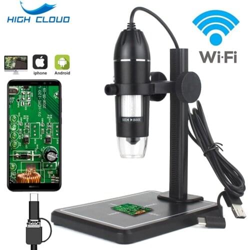 Wireless USB Digital Microscope1600X WiFi Handheld Zoom Magnification Endoscope Camera Magnifier 8 LED Compatible Android IOS PC