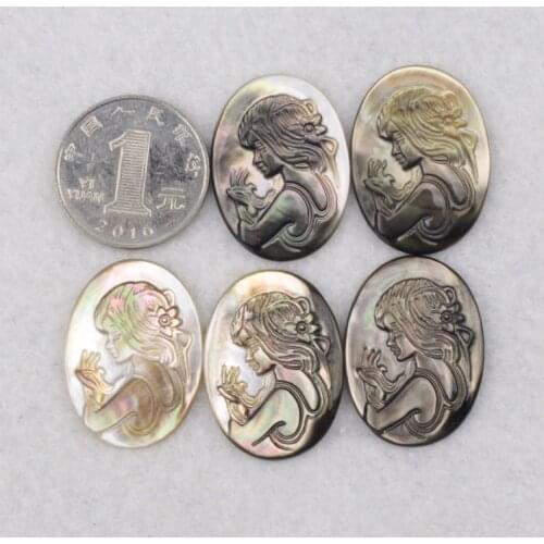 Oval shape shell beads natural shell beads DIY loose beads for jewelry making 5 piece to sale wholesale