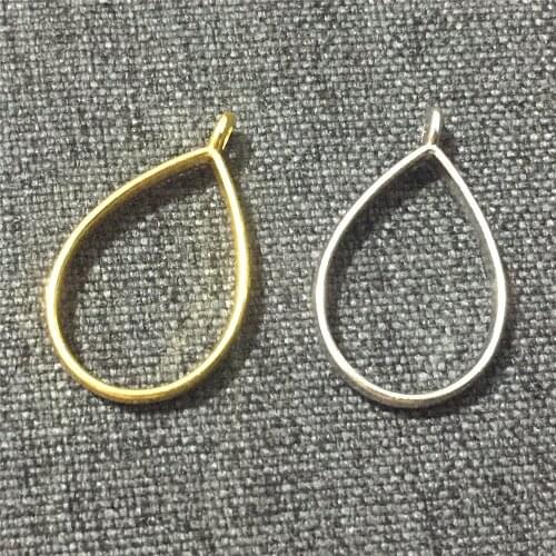 Fast Ship Blank Drop Water shape Charm Tray Pendant 10Pcs/100pcs Hollow Assorted glue Set tray bezel DIY Jewelry Making Craft