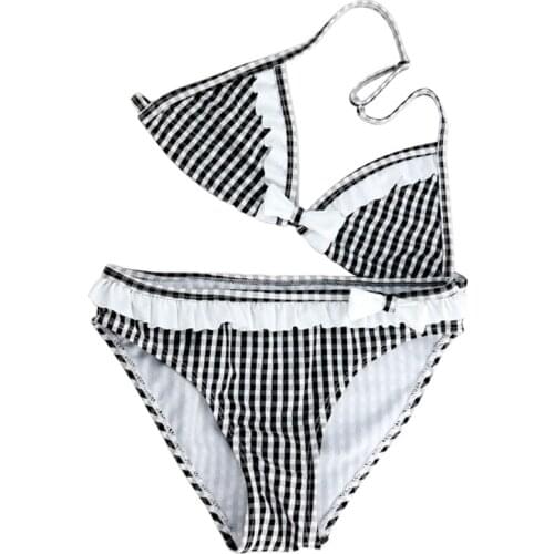 40GC Kids Swimsuit Girls Children Bathing Suit Swimwear Summer Bikini Dots Two Pieces