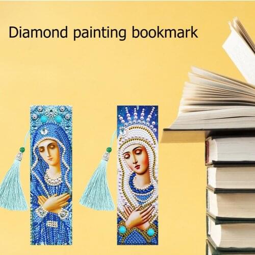 DIY Special Shaped Diamond Bookmarks Hot Selling Durable Simple Multi-function Painting Leather Tassel School Stationery