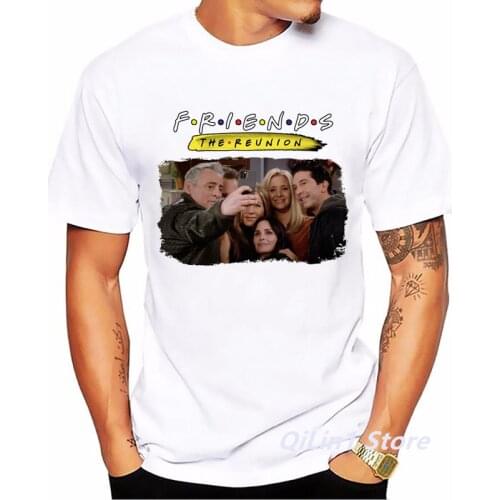 Friends The Reunion Graphic Print Tshirt Men Friends TV Show T Shirt Homme Harajuku Shirt Aesthetic Clothes Funny T-Shirt